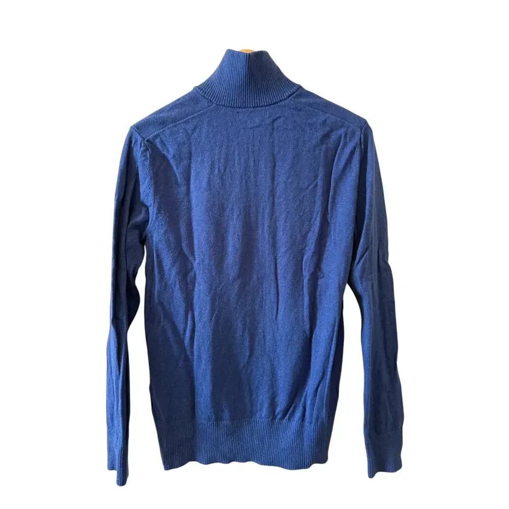 Banana Republic Quarter Zip Cotton Cashmere Pullover Blue M